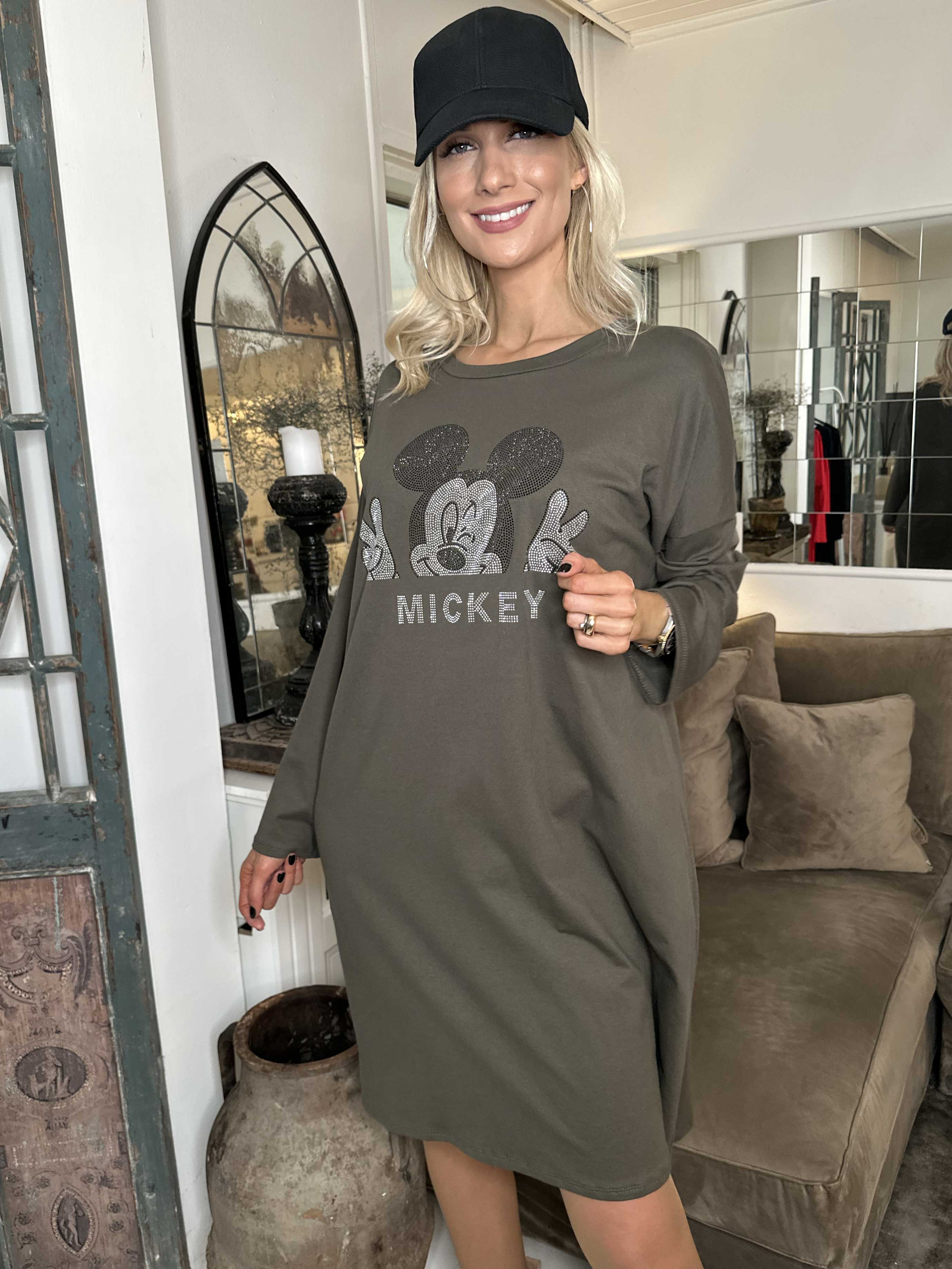 Amal Glitter - Kjole i bomuld med tryk i similisten